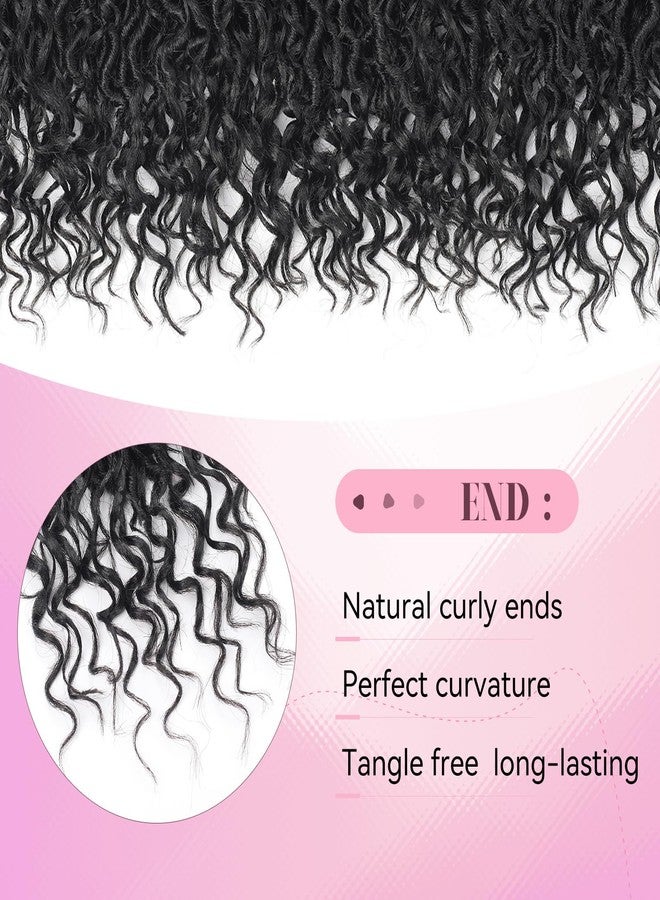 وصلات شعر كروشيه قصيرة من نوع Goddess Locs بطول 10 بوصات، بتصميم ريفر لوكس بوهيمي هيبي مموج مع شعر مجعد في المنتصف والأطراف (7 عبوات، 10 بوصات، 1B) - Image 5